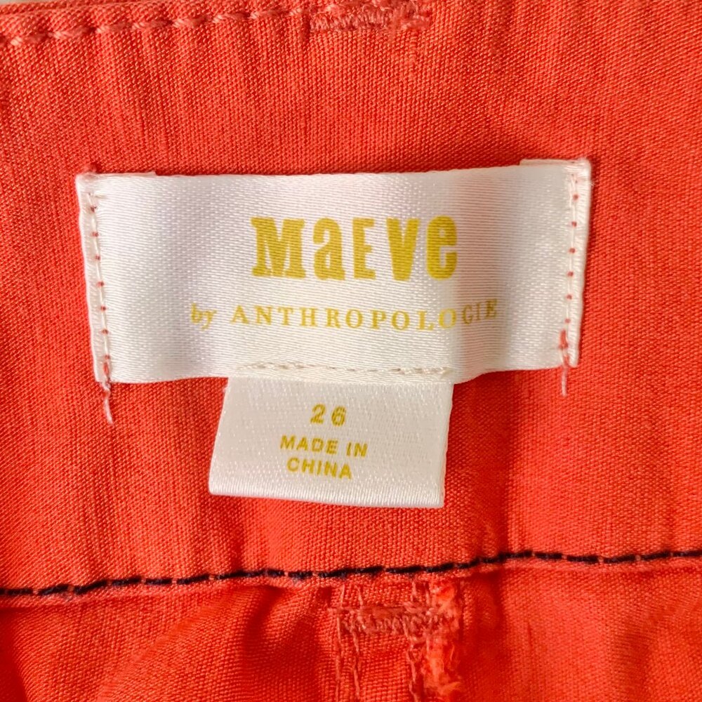 EUC Anthropologie Maeve High Waist Wide Leg Crop Pant, Size 26, Orange - Picture 9 of 12